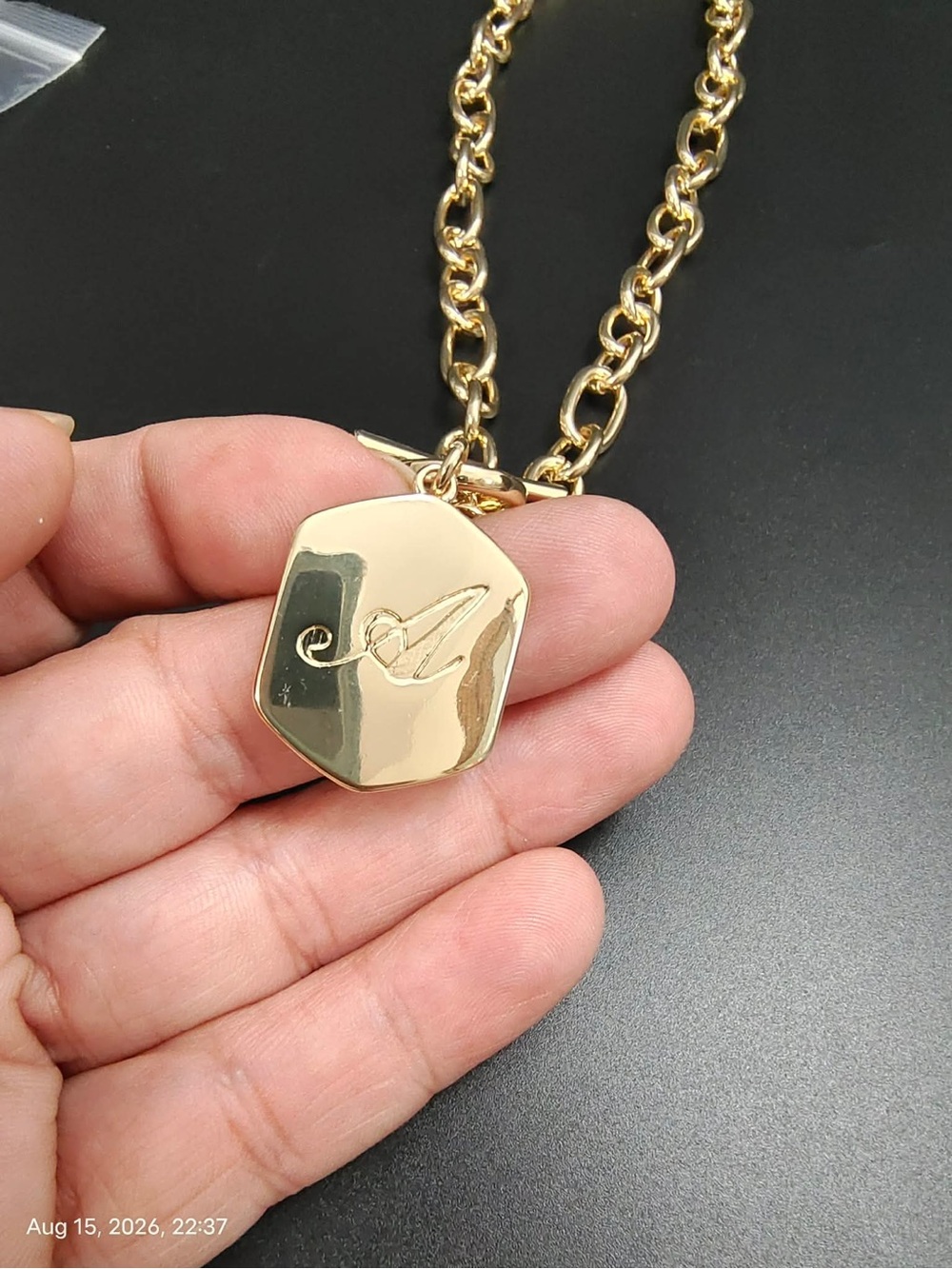 NWOT The Adornia Monogram Initial (A) Pendant Necklace Gold - Picture 3 of 3